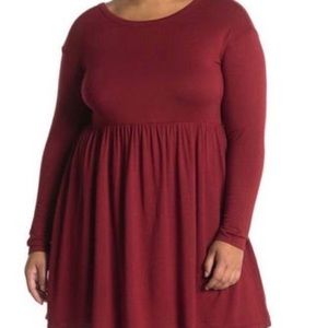 Baea Los Angeles Maroon long sleeve tunic dress size small